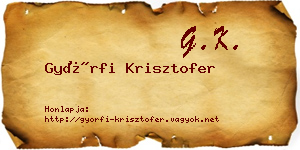 Győrfi Krisztofer névjegykártya